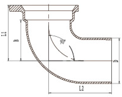A型90度彎頭結(jié)構(gòu)圖