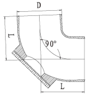 W型90度帶門彎頭結構圖