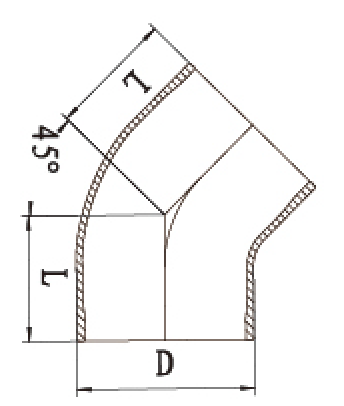 W型45度彎頭結(jié)構(gòu)圖